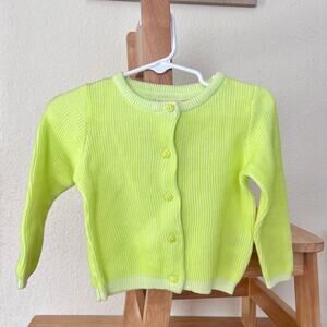 Baby by Someone Neon Yellow Button Front Cardigan Sweater Size 18 Months NWT